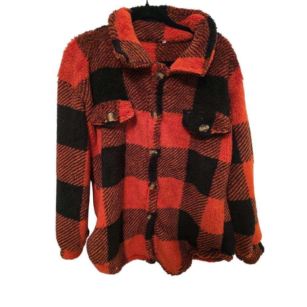 Women's Cozy Soft Black Red Long Sleeve Sweater Size Medium